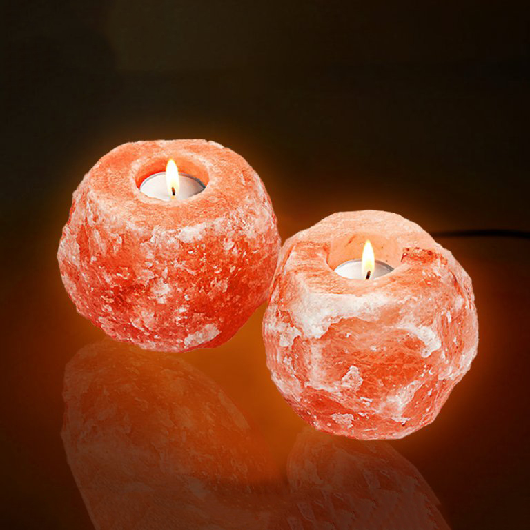 Himalayan Salt Candle Holder Natural Shape (Pack of 2)